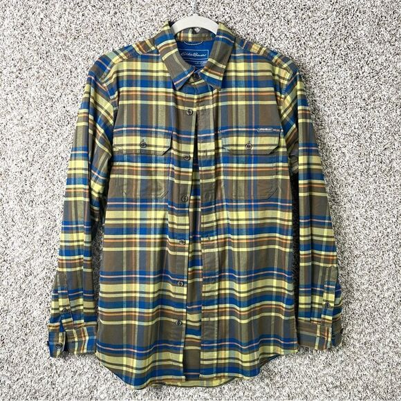 Eddie Bauer Shirt Men’s S Antique Plaid Ultimate Expedition Flex Classic Flannel - Picture 1 of 10